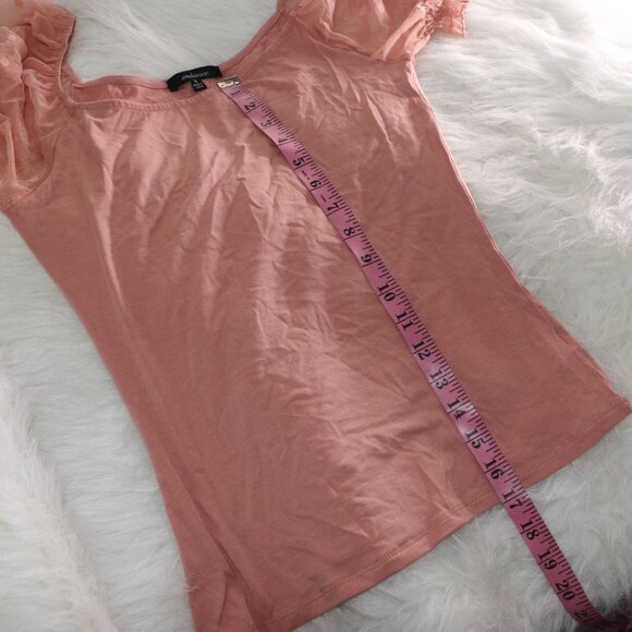 Ambiance Blush Pink Puff Sleeve Top - Size Medium - Picture 9 of 9